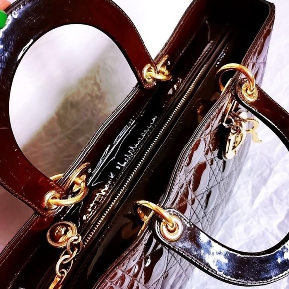 DIOR Cannage "Lady Dior" Bag Brown (PRE-OWNED) - Picture 4 of 11